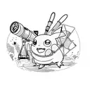 pikachu and a telescope tattoo design idea