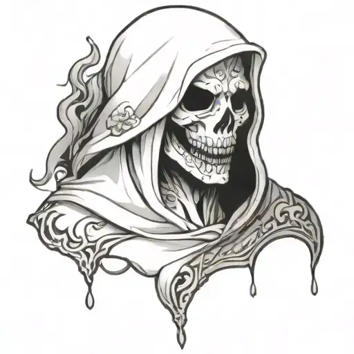 ghost face tattoo design idea