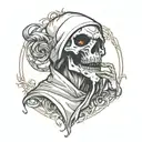 ghost face tattoo design idea