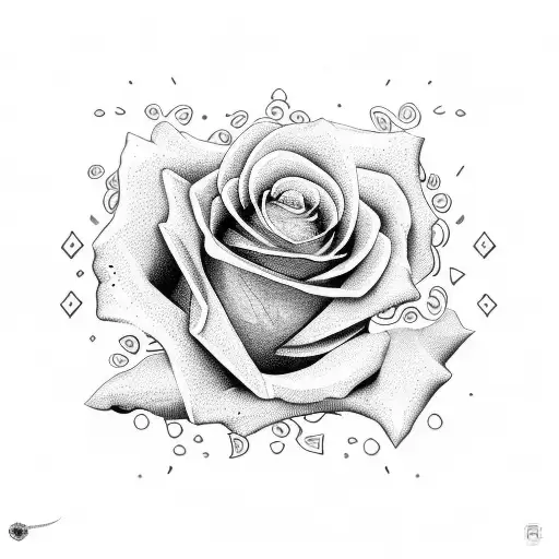 Rose on fire inside a box tattoo design idea