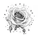 Rose on fire inside a box tattoo design idea