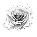 Rose on fire inside a box tattoo design idea