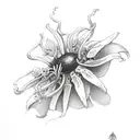 reaper with Spiderlilys tattoo design idea