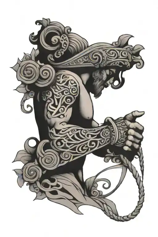 an inner bicep linework tattoo thats greek inspired tattoo design idea