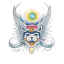 sol, mar e uma lua em linhas finas e retas para o braço  tattoo design idea