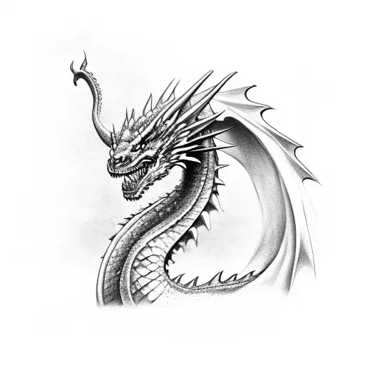 Realistic Dragon tattoo design idea