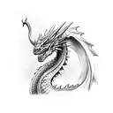 Realistic Dragon tattoo design idea
