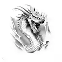 Realistic Dragon tattoo design idea
