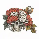 I SACLE WITH A RELIATIC BRAIN ON ONE SIDE AND A CARTOON HAERT ON THE OTHER AND THEY ARE EQUALLY BALNACED tattoo design idea