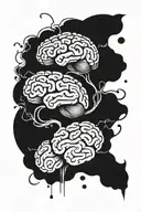 I SACLE WITH A RELIATIC BRAIN ON ONE SIDE AND A CARTOON HAERT ON THE OTHER AND THEY ARE EQUALLY BALNACED tattoo design idea