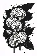 I SACLE WITH A RELIATIC BRAIN ON ONE SIDE AND A CARTOON HAERT ON THE OTHER AND THEY ARE EQUALLY BALNACED tattoo design idea