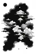 Japanese clouds tattoo design idea