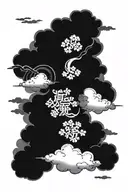 Japanese clouds tattoo design idea
