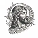 jesus praying tattoo design idea