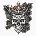 m with crown tattoo design idea