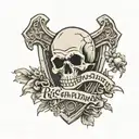  a tombstone with "RIP Grandma"  tattoo design idea