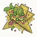 nacho chip with cheese and jalapeño slice tattoo design idea