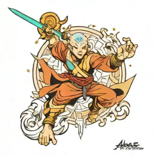 avatar aang star wars tattoo design idea