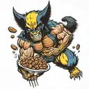 Wolverine eating a buckeye nuts Ohio state tattoo design idea