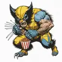 Wolverine eating a buckeye nuts Ohio state tattoo design idea