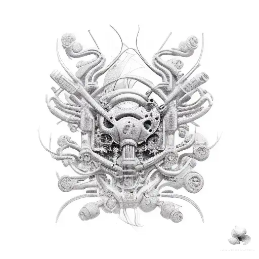 bio mechanical  tattoo design idea