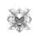 bio mechanical  tattoo design idea