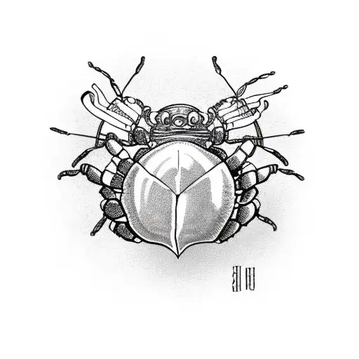 hermit crab shell morphed with human heart  tattoo design idea