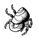 hermit crab shell morphed into human heart  tattoo design idea