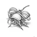 dainty hermit crab tattoo design idea