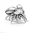 dainty hermit crab tattoo design idea