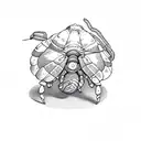 dainty hermit crab tattoo design idea