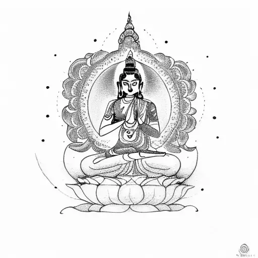 Om mani padme hum in sanskrit  tattoo design idea