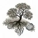 tree music infinity symbol intertwined tattoo design idea
