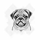 Pug rubiks cube tattoo design idea