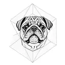 Pug rubiks cube tattoo design idea
