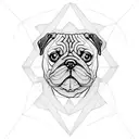 Pug rubiks cube tattoo design idea