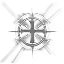 Christian Cross with the numbers 1971 and 1973 inside  tattoo design idea