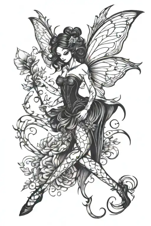 dark fairy tattoo design idea