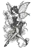 dark fairy tattoo design idea