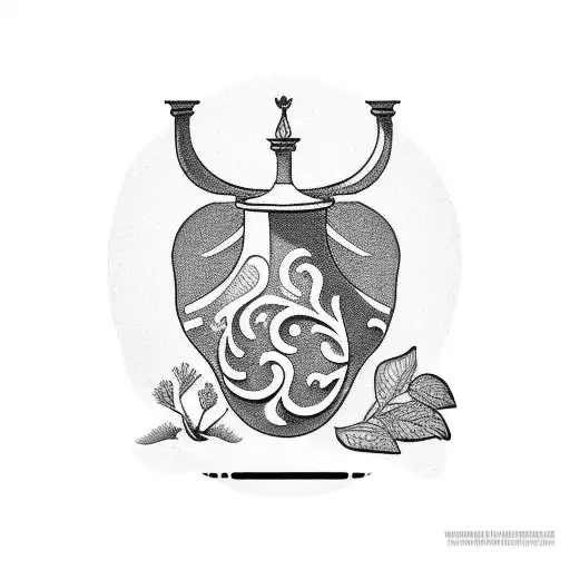 greek vase plant tattoo design idea