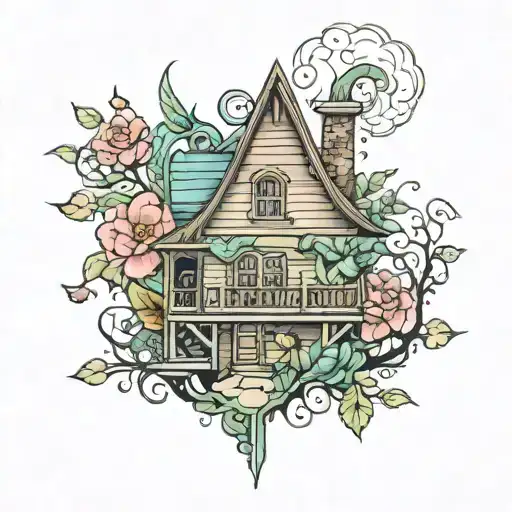 house tattoo design idea
