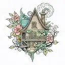 house tattoo design idea