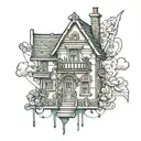 house tattoo design idea