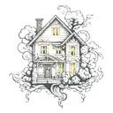house tattoo design idea
