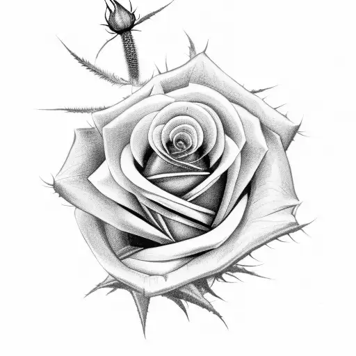 rose and a thistle that creates a X tattoo design idea