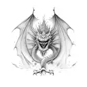 Dragon breathing fire underwater tattoo design idea