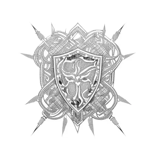 Chain Mail shoulder tattoo design idea
