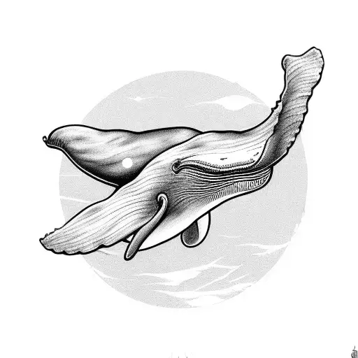 whale and wasp with alice in chains logo in the center tattoo design idea