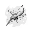 whale and wasp with alice in chains logo in the center tattoo design idea