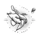 whale and wasp with alice in chains logo in the center tattoo design idea
